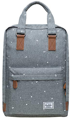 KAUKKO Bolsas Escolares Mochila Estilo Oxford Bolsa Ligera Bolso del Ordenador portátil de 14 (Gris7-3)