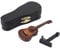 Regun Miniatur Gitarre Modell, 10cm braune Miniatur Holz Gitarre Modell mit Ständer und Koffer für Musik Enthusiasten, Abschlusszeremonie, Geburtstag, Neujahrsgeschenk