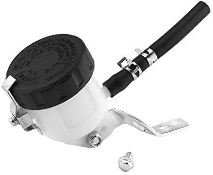 Motorcycle Brake Reservoir, Brake Master Cylinder Oil Reservoir Fluid Bottle w/Bracket replacement for SV650 03 09 SV100S 2003 2007