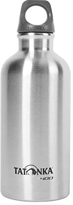 Tatonka Trinkflasche Stainless Steel Bottle 0,4l - Unzerbrechliche Flasche aus Edelstahl - schadstofffrei (BPA-frei), rostfrei, lebensmittelecht, spülmaschinenfest - Mit Öse zum Befestigen (400ml)