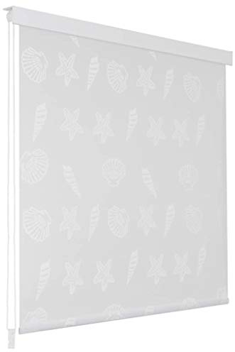 Persiana de ducha enrollable con diseño de estrella de mar - Impermeable y fácil de instalar