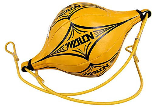 Doppelendball Boxen, Boxing Speed Ball, elastischer professioneller Doppelendball Punchingball Reflex Fightball Trainingsball für Fitnessstudio MMA Boxen und andere Stanztraining,Gelb