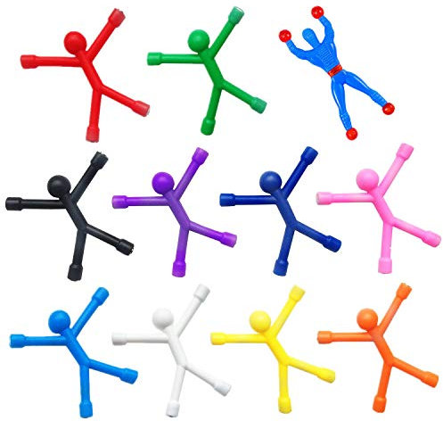 Refrigerator Magnets, Novelty Mini Man Fridge Magnets, Cute Rubber Magnet Magnetic For Kids And Adults Office Fun Decoration Desk, with 1 sticky men wall climber (Random color) Ayasee (11)