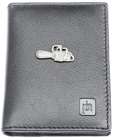 Chainsaw Bifold Card Holder Leather Black Wallet RFID Safe 69