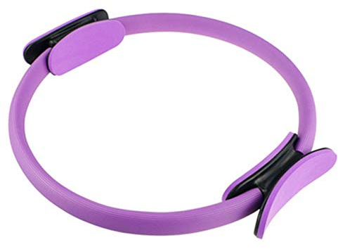 Anello per Pilates Manico Confortevole Anello Antiscivolo Resistente per l'allenamento Sportivo per Le Donne Cerchio di Resistenza cinetica Fitness Cerchio di Yoga(Viola)
