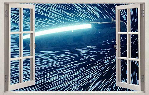 Wandtattoo - Schiff Fenster Aufkleber Wandaufkleber Home Decor Art Wandbild 3D Aufkleber für die Wand - Wanddekoration - 80x125cm