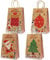 Weihnachtsdekoration, 24 Stück Weihnachtskraft Geschenktüten Verschiedene Weihnachtspapiertüten mit Griffen Weihnachtstüten mit Weihnachtsdruck zum Verpacken von Geschenken, Partybedarf