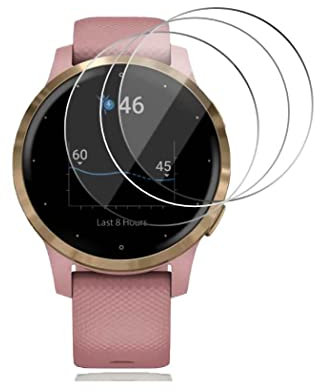 X-Dision [3 Pack Gehärtetes Glas Kompatibel mit Garmin vivoactive 4S,[Ultrabeständig,Blasenfrei] Display Schutzfolie für Garmin vivoactive 4S