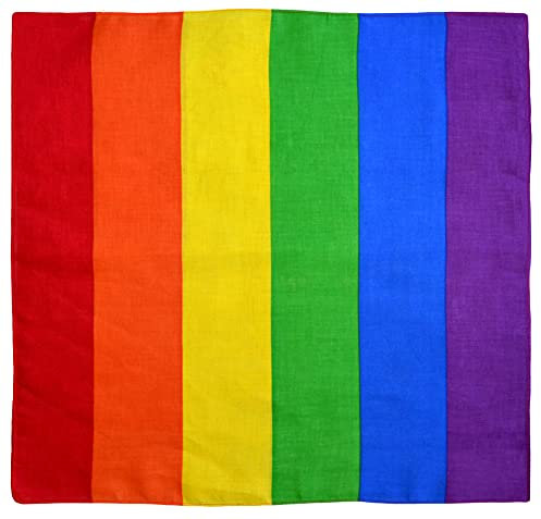 thb Richter Multifunktionstuch Bandana Nickituch Halstuch Kopftuch Zimmermanns- und Richtfesttücher 100% Baumwolle/Cotton Mund-Nasen-Bedeckung Biker Rad Schweißtuch Stirnbänder (Regenbogenfarben-1#)