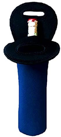 GZWY Borsa termica in neoprene per bottiglie di vino, champagne, birra, acqua (blu)