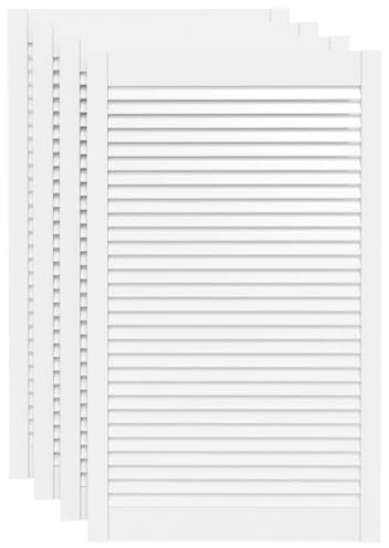 vidaXL Portes d'Armoire à Persiennes 4 pcs, Portes de Placard à Chaussures, Panneaux de Radiateur, Décoration d'Intérieur, Blanc Bois de Pin Massif