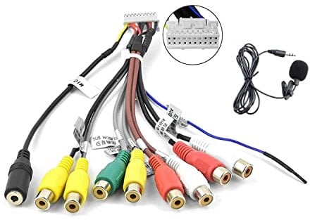 CAMECHO Radio Estéreo Radio RCA Aux-in Aux-in cable de salida Carro accesorios, con micrófono