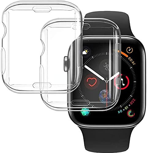 CCLKHY 2 Pezzi Cover Compatibile con Apple Watch Series 7 45mm Cover Morbide, Custodia Proteggi Schermo Trasparente TPU, Protettiva Case per iWatch Series 7 45mm