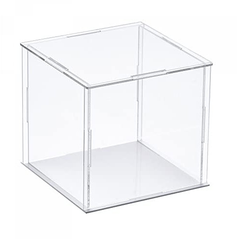 sourcing map Transparente Vitrine, Acrylbox, Montage, transparent, staubdicht, Vitrine, 20 x 20 x 20 cm, für Sammlerstücke, Basteln