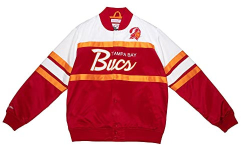Mitchell & Ness NFL Special Script Heavyweight Satin Jacket - Tampa Bay Buccaneers, XL