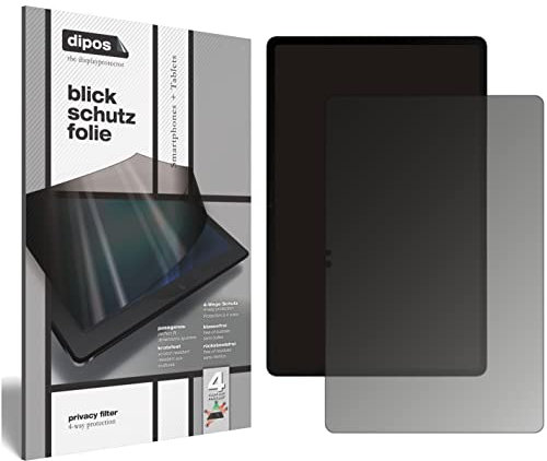 dipos I Blickschutzfolie kompatibel mit Samsung Galaxy Tab S8 Plus Display-Schutzfolie matt mit 4-Wege Sichtschutz-Effekt