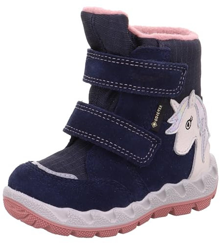 Superfit Baby - Mädchen Icebird Warm Gefütterte Gore-tex Schneestiefel, Blau Rosa 8010, 21 EU