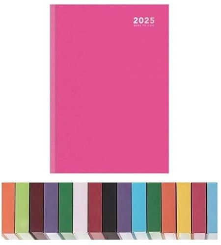 Top Sale Jahresplaner 2025, ein Tag pro Seite, A4, mit festem Einband und passendem Lesebändchen, sortiert, Rosa