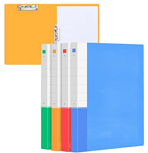 MYUOOT A4 Doppelklammern, Aktenordner, Organizer, Klemme, stanzlos, Präsentationsbinder, A4, stanzloser Ordner mit Klemme, Berichtsmappen und Ordner mit Clips, 4 Stück