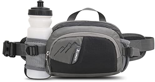 Lixada Outdoor-Sport-Gürteltasche mit Flaschenhalter, Bauchtasche für Damen und Herren, Atmungsaktiv Sport Hüfttasche für Radfahren, Laufen, Wandern, Marathon, Bauchtasche, Trinkgürtel