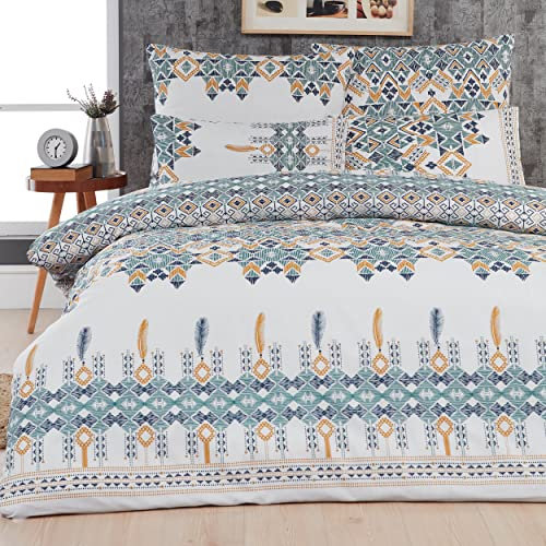 Mixi Trends Bettwäsche Bettgarnitur Bettbezug Baumwolle 135x200 155x220 200x200 200x220 Modern, Größe:155 x 220 cm, Design Bettwäsche:Shoshana D33