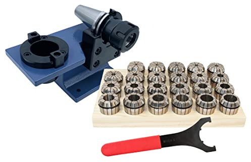Spannzangensatz ER40 (472E) + Spannzangenfutter SK40 DIN69871 Montageblock & Schlüssel