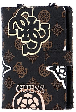 GUESS House Party Passport Case Brown Logo Multi