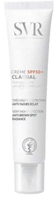 SVR – Clairial Crème SPF50+ – Soin Anti-Taches Éclat – Corrige et prévient les taches brunes – Pour peaux sensibles – Niacinamide, Lumiwhite Complex, Antioxydants – 40 ml