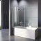WOWINNE Duschwand für Badewanne 130x140 cm Badewannenaufsatz Duschwand 3-teilig Faltbar 5mm ESG-Sicherheitsglas Duschabtrennung Badewanne