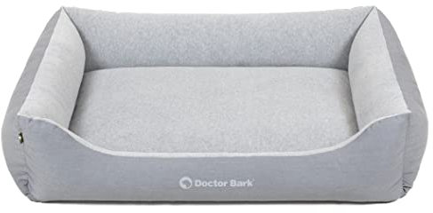 Doctor Bark Hundebett Grosse Hunde - Hundekorb Waschbar - Flauschig, Weich und Kuschelig - Robust und Strapazierfähig - Made in Germany - GreenLabel (XL - 110x85 cm, Hellgrau)