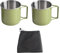 NUZAMAS Juego de 2 tazas plegables 330 ml de acero inoxidable 304 para café, té, agua, portátil, para acampar al aire libre, senderismo, cocina al aire libre, fuego abierto (verde)