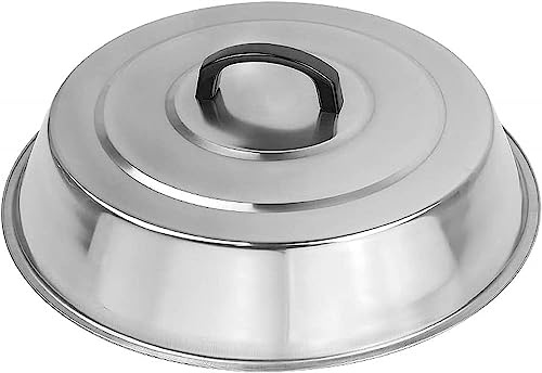 BAZAC Tapa de Cacerola de Acero Inoxidable, sartenes de Acero Inoxidable, Cubierta de Vapor Wok con Mango Resistente al Calor, tamaño Grande para Cocina doméstica-60cm