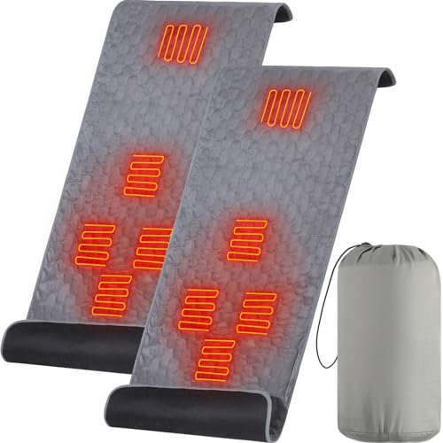 Newwiee Beheizte Schlafsack-Pads, 5 V, USB-Unterstützung, 200 x 61 cm, Heizung, Isomatte mit tragbarer Tasche für Camping, Rucksackreisen, Wandern, Powerbank nicht im Lieferumfang enthalten (grau)