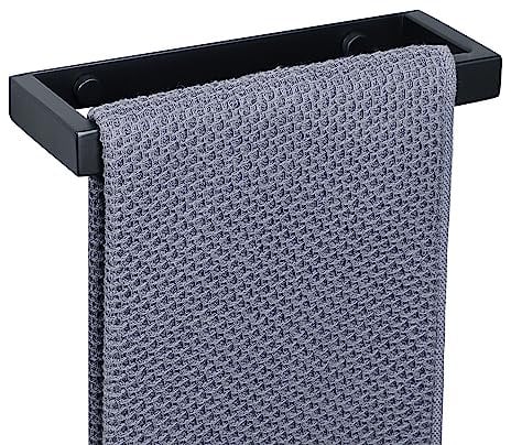 SAYAYO Portasciugamani Autoadesivo Porta Asciugamano Bagno Nero Porta Asciugamani Bidet da Parete, SUS304 Acciaio inossidabile 20CM, EGJF020-B