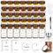 SIAZIH 24 quadratische Flaschen mit Akazienholzdeckeln, Gewürzdosen Eingebaut Gewürzetiketten, Gewürzstreuer 120ML, Spice Jars aus Hochwertigem Borosilikatglas