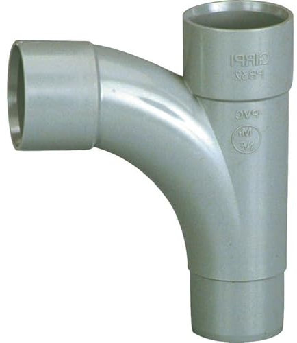 Pied de biche PVC gris 87°30 - diamètre 40 mm - Double emboîture - Girpi