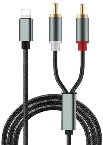 RCA Audio Aux Cable, 2-Male Stereo Y Splitter Adapter, Compatible with Phone Pad for Car, Amplifier, Theater, Speaker, DJ Controller (1M)