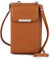 Katech Handytasche Zum Umhängen Damen Mit Geldbörse für Handy Unter 6,5 Zoll, Handtasche Damen Umhängetasche, Schultertasche Damen PU Leder, Kleine Tasche Damen Passt Karten, Geld, Münzen, Braun