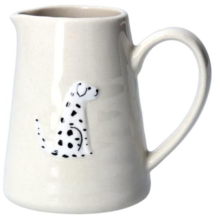Generic Mini White Jug with Dalmatian Dog, Dog Jug, Novelty Jug, Milk Sauce Jug, Pretty Decorative Jug, Spring Easter Jug, White Ceramic Jug, Kitchen Gift, Mothers Day Gift, Housewarming Present
