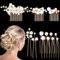 Kiiwah 13 Stück Hochzeit Haarschmuck, Perlen Braut Haarnadeln Gold Brautschmuck Haare U-förmig Hochzeit Haarspangen für Frauen Mädchen