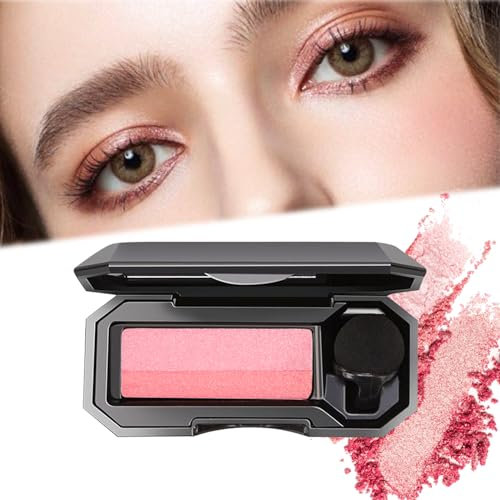 YiJiuBa Zweifarbiger Lidschatten, Glitzer Eyeshadow Palette, Langlebiger Lidschatten mit Schwammpinselkopf, Wasserdicht für Make-up und leichtes Make-up