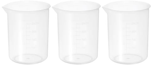 PATIKIL 300ml Measuring Cups, 3Pcs Polypropylene Beakers Graduated Measuring Pitcher Beakers with and Spout for Laboratory Experiments, Baking and Cooking, Transparent