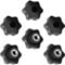 FOMGIIN 6 Pièces Ecrou à PoignéE En éToile M10 50mm DiamèTre Molette ExtéRieur Papillon Vis Moletés Filetage Moleté Bouton De Serrage Pour Machines, Meubles, Appareils De Fitne, Machines-Outils