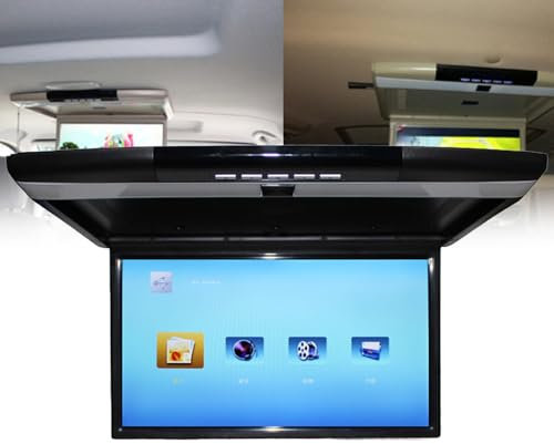 Heumbio ÉCran De Voiture Mp5 Monté Au Plafond De 17.3 Pouces, TV MontéE Au Plafond pour Bus Mp5 Hdmi 1080P, Lecteur VidéO De Voiture 16:9,Black