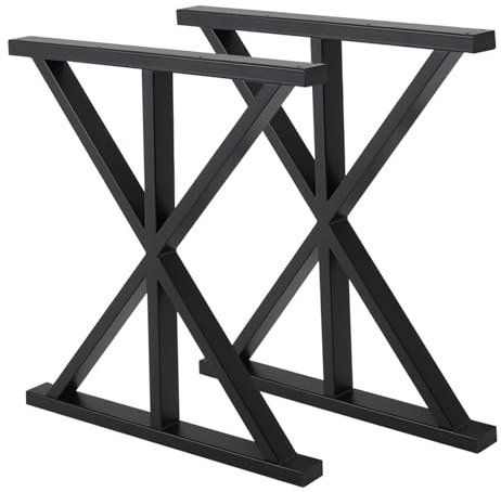 INMOZATA Tischbeine Metall 2 Stück M Form Tischfüße Schwarz Tischgestell DIY Möbelfüße für Schreibtisch Couchtisch Esstisch Sitzbank B30 x H40 cm