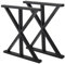 INMOZATA Tischbeine Metall 2 Stück M Form Tischfüße Schwarz Tischgestell DIY Möbelfüße für Schreibtisch Couchtisch Esstisch Sitzbank B30 x H40 cm