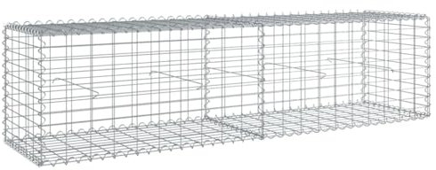 vidaXL Panier Gabion avec Couvercle 200x50x50 cm Fer galvanisé, Mur en Gabion, Mur de soutènement en Gabion, clôture en Gabion, Gabion, Cage Gabion