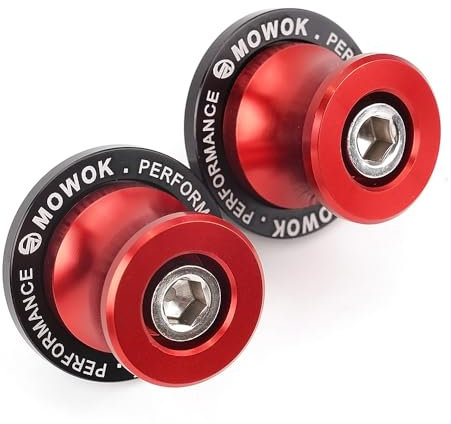 MOWOK M8 Diábolos Moto Basculante Bobina de Deslizadores Tornillo del Soporte para S1000 R XR RR, GSR 600 750 GSXR GSXS 1000 GSX-8S Vstrom SV650, CBR 600 1000 900 954 RR Trident 660 Monster (Rojo)