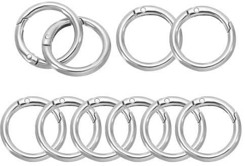 PATIKIL OD Spring O Rings,Metall Runde Karabinerhaken Trigger Snap Frühling Schlüsselringe Haken Schnalle für Geldbörse Handtasche Bastelarbeiten