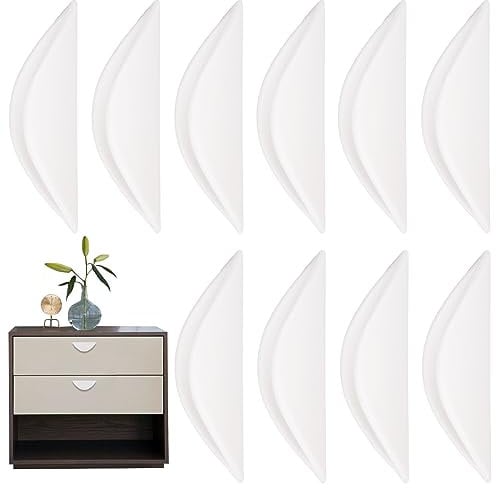 Granvoo 10 Pièces Poignées Adhésives Tiroir, Boutons de Tiroir Auxiliaires, Boutons de Placard de Cuisine, Bouton de Meuble Sans Perçage pour Fenêtres Armoires Commode (Blanc)